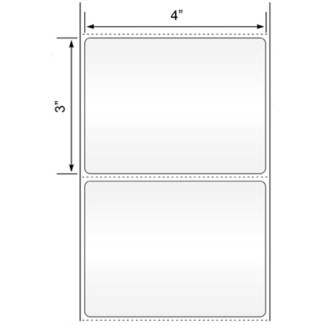 4.00" x 3.00", Label, Thermal Transfer Paper, Blank, Fanfold, 4,000/Stack, 8,000/Case