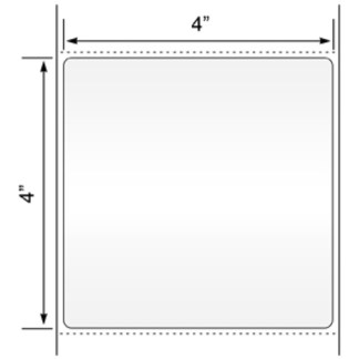 4.00" x 4.00", Label, Thermal Transfer Paper, Blank, Fanfold, 2,000/Stack, 4,000/Case