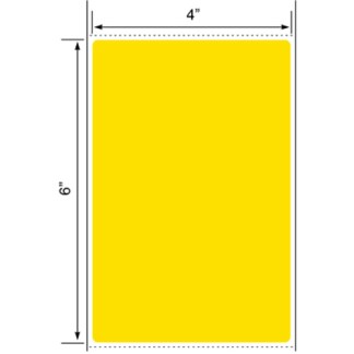 4.00" x 6.00", Label, Thermal Transfer Paper, Pantone Yellow, Fanfold, 2,000/Stack, 4,000/Case