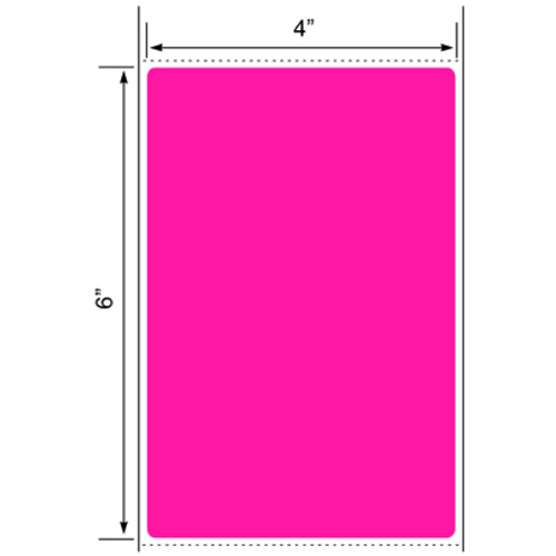 pinkish24ページ 4.00″ x 6.00″, Label, TT Paper, Fluorescent Pink PMS 806, Perfed