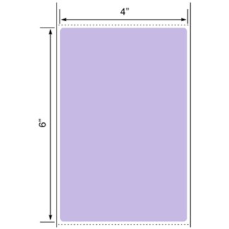 4.00" x 6.00", Label, Thermal Transfer Paper, Purple PMS 2635, Perfed, 1,000/Roll, 4,000/Case